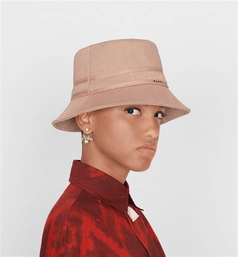 Small Brim Dior Bucket Hat Pink cotton